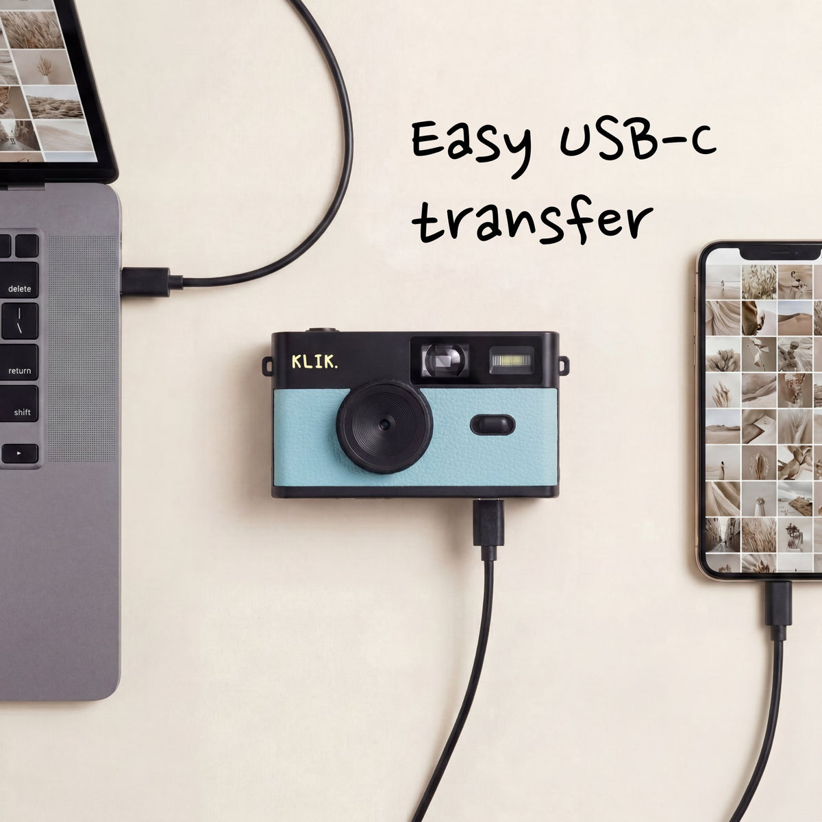 Blue KLIK camera USB-C transfer
