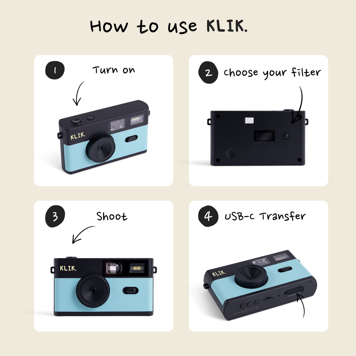 How to use the Blue KLIK camera