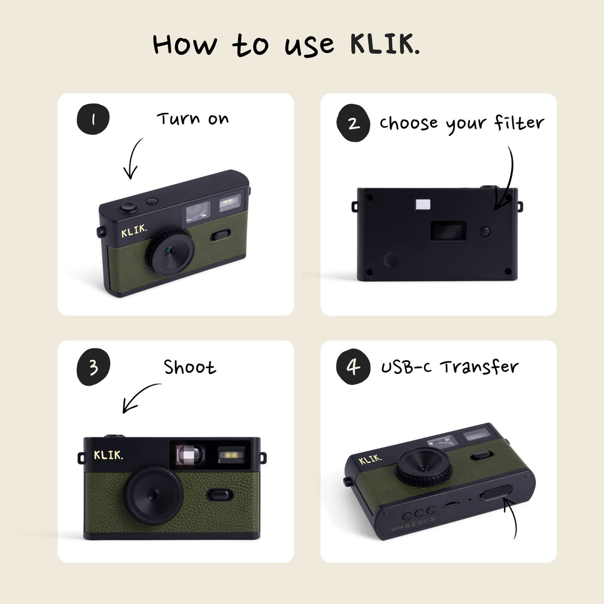 How to use the Green KLIK camera