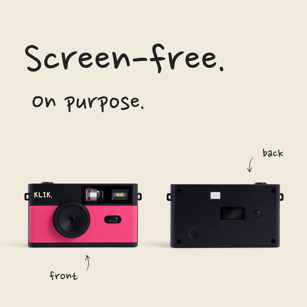 Pink KLIK camera screen free