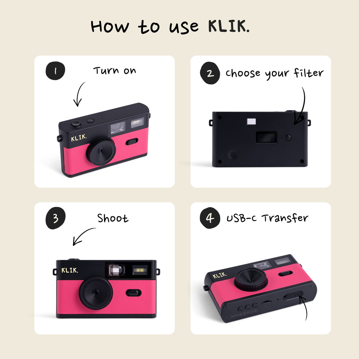 How to use the Pink KLIK camera