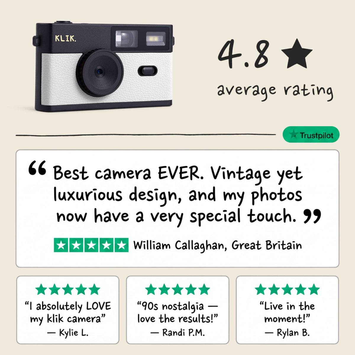 White KLIK camera reviews