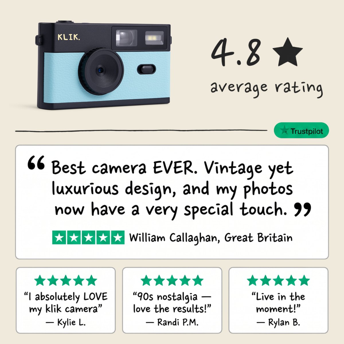 KLIK™️ Screen-Free Camera - blue