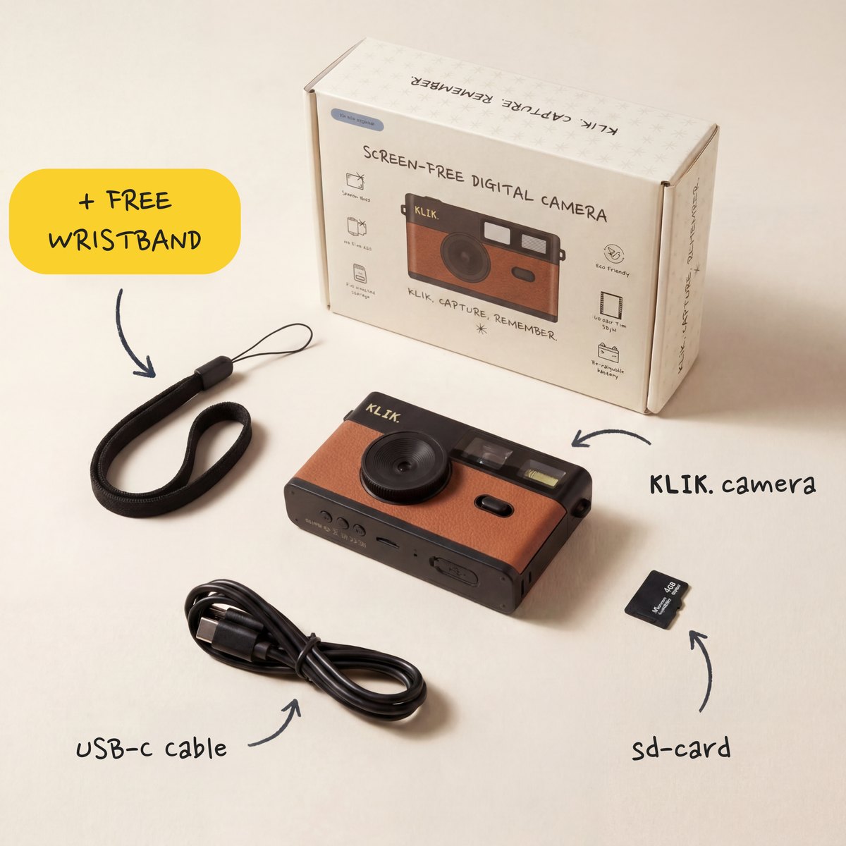 KLIK™️ Screen-Free Camera - brown