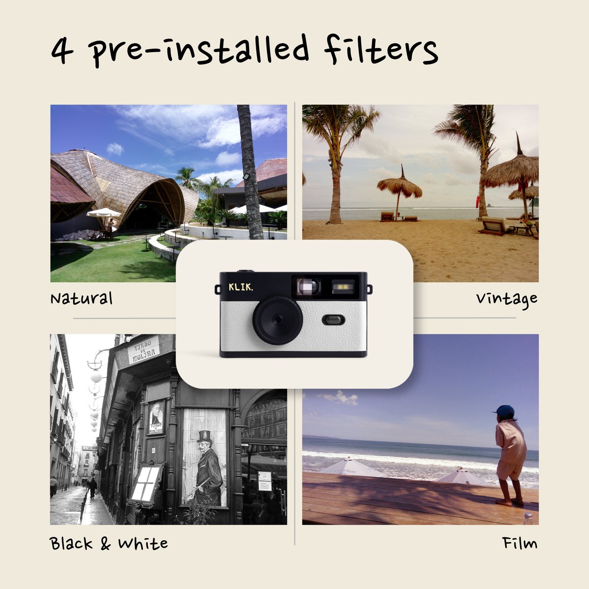 KLIK™️ Screen-Free Camera - white