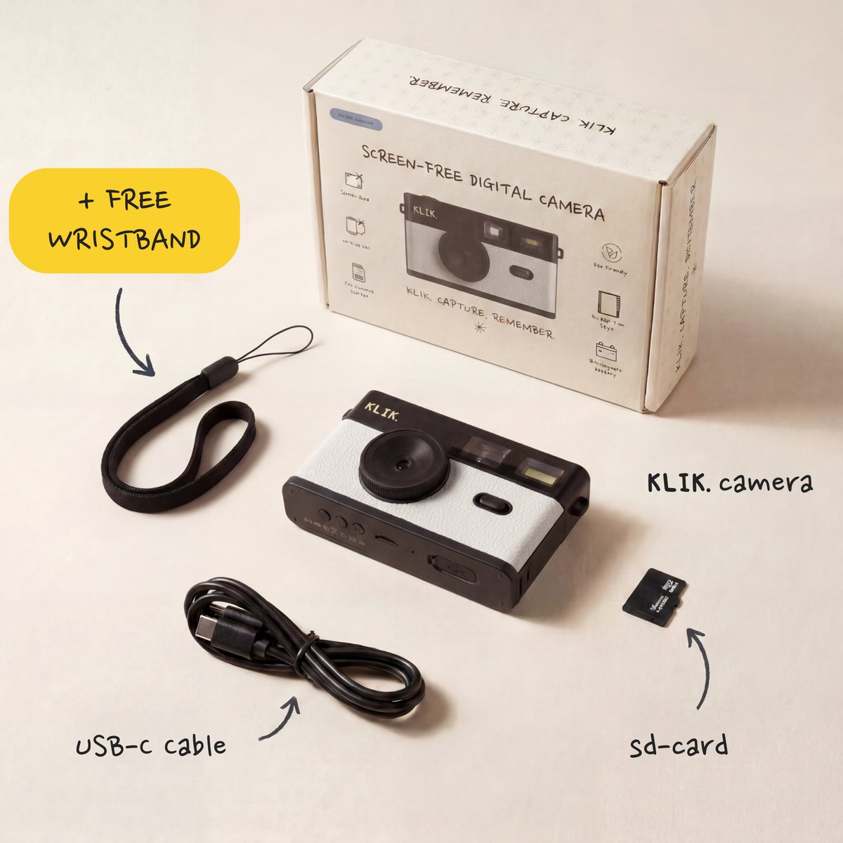 KLIK™️ Screen-Free Camera - white
